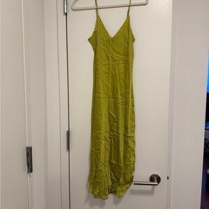 Nili Lotan Lime Olive / Chartreuse Slip Midi Dress